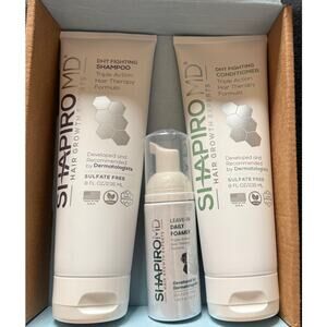 Shapiro MD Hair Growth Kit Thicker Fuller Healthier Shampoo Conditioner Foam